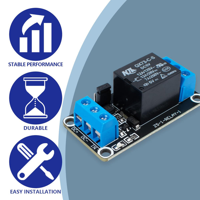 [Australia - AusPower] - Innfeeltech 3pcs DC 5V Relay Module 1-Channel Relay with Optocoupler High or Low Level Trigger Expansion Board 3pcs 1-Kanal 