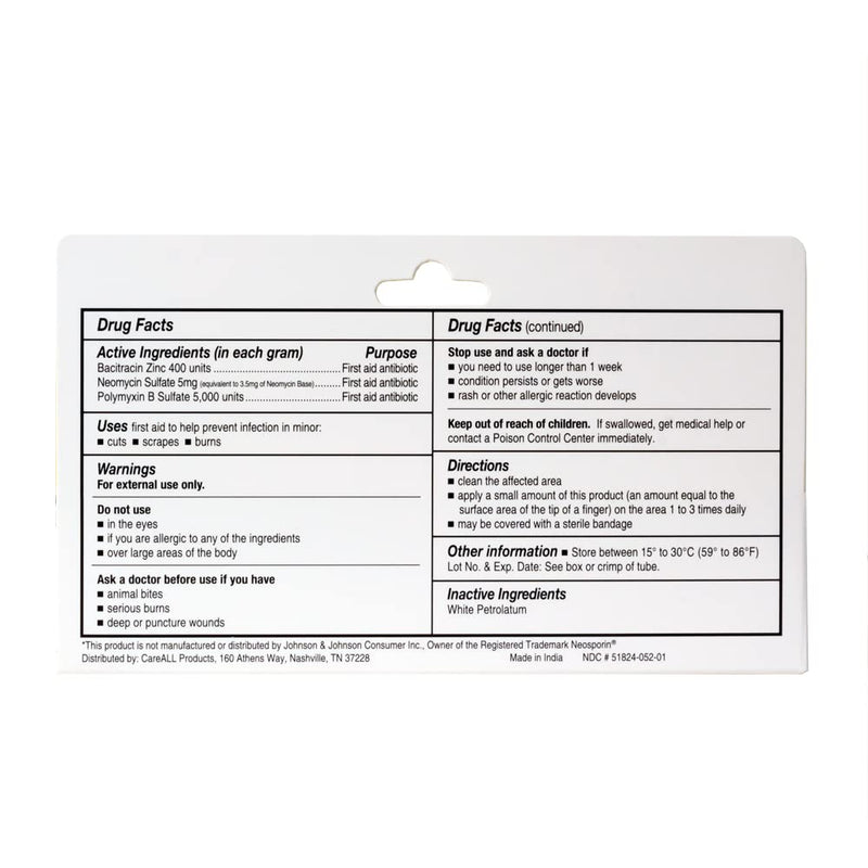 [Australia - AusPower] - CareAll Triple Antibiotic Ointment 1.0 oz (4 Pack), First Aid Ointment for Minor Scrapes, Cuts, and Burns to Help Prevent Infection, Compare to The Active Ingredients of The Leading Brand 