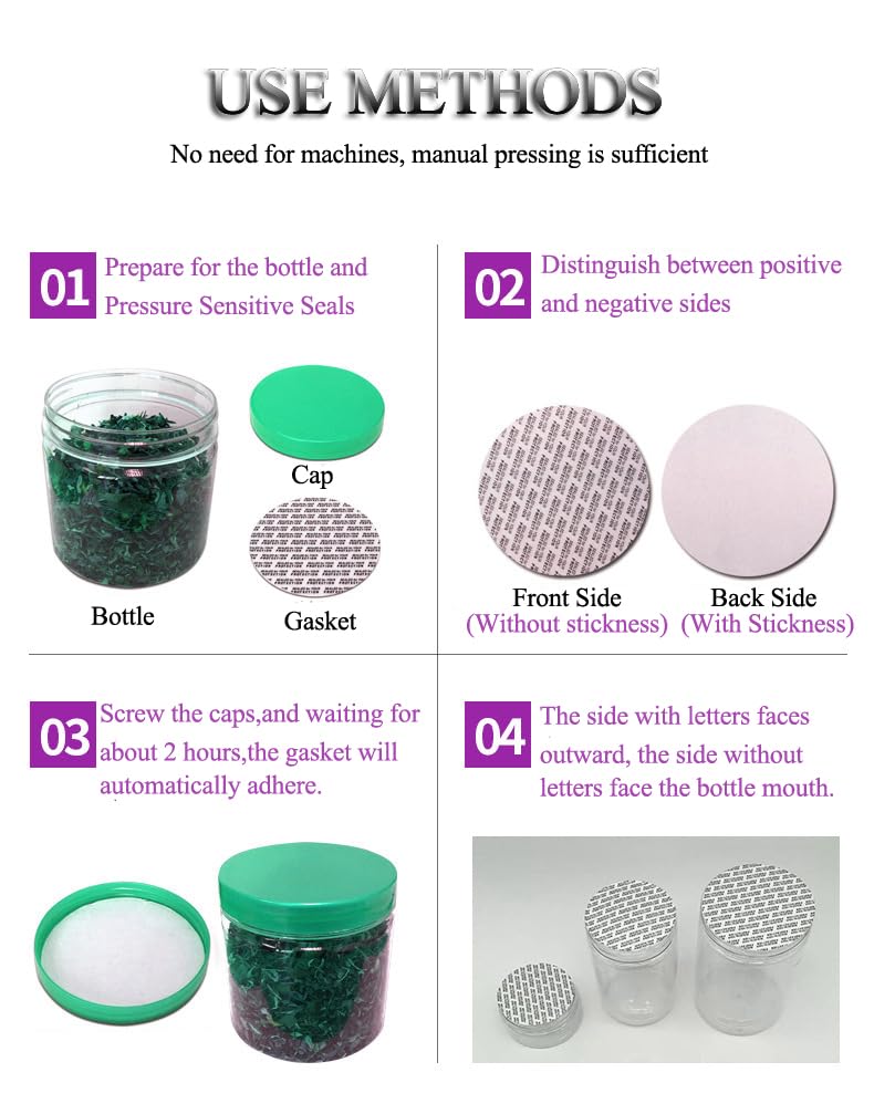 [Australia - AusPower] - 100 PCS (Diameter 1.7inch) Mini Self Adhesive Pressure Sensitive Gasket Press Seal Cap Liners Foam Seal Safety Tamper Seals Aluminum Foil Gasket Waterproof Sealing Film for Jar Bottle Vial Container Diameter 3.5cm/1.7 Inch 