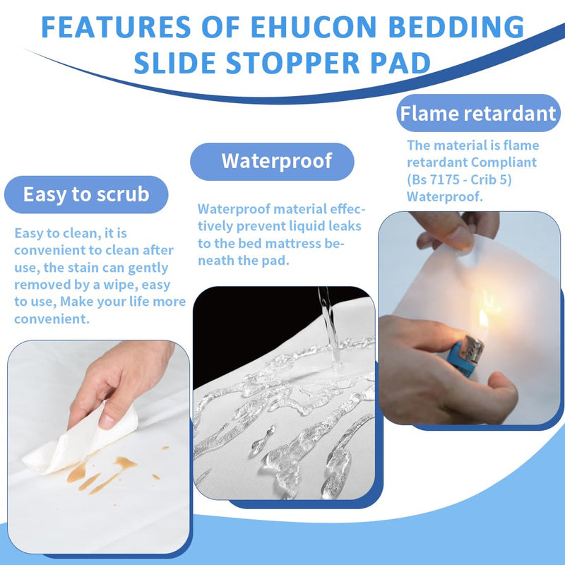 [Australia - AusPower] - Silicone Hospital Bed Mattress Sheets Slide Stopper Pad for Home and Medical Use,Non Slip Pad for Prevents Mattresses from Sliding(47" x78.7"(Pack of 1 pc)) 47" x78.7"(pack of 1 pcs) 