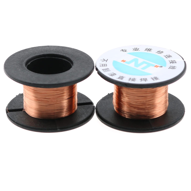 [Australia - AusPower] - Magnet Wire LUORNG 2pcs Copper Wire Magnet Winding Wire 0.1mm Diameter 10 Meters Length Copper Soldering Wire Maintenance Jump Line DIY Electromagnet Technology Making 