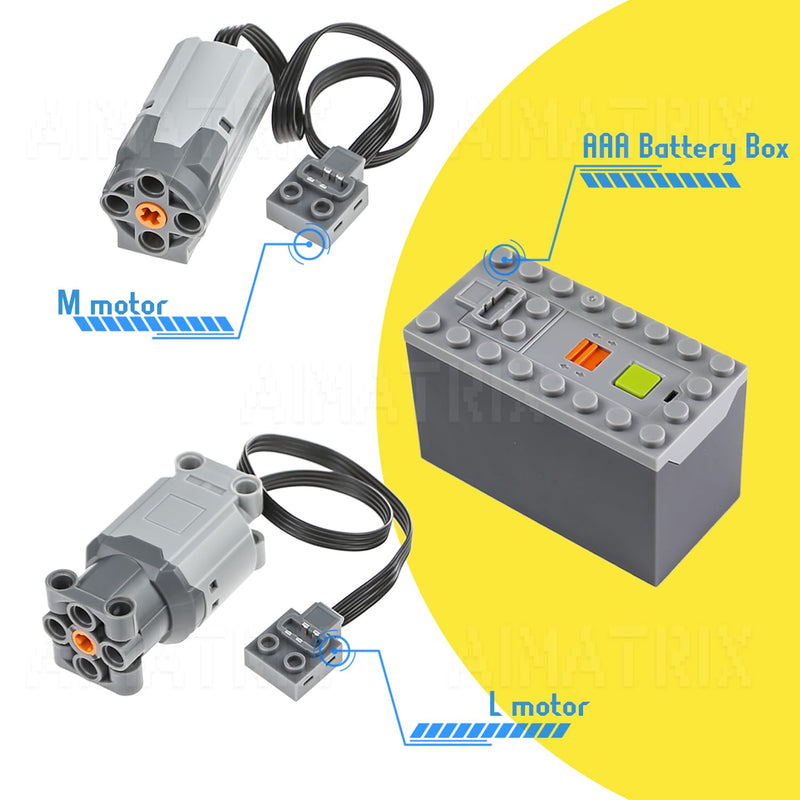 32PCS Power Function Motor Set Compatible with Technic-Parts L Brand AA/AAA-Battery-Box Remote-Control Adjustable Speed Motor Parts