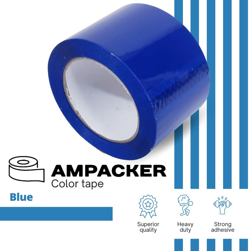 Blue Carton Sealing Tape, Packing Tape, Moving Tape 2" x 110 Yards (2.0 Mil) - Heavy Duty Acrylic Adhesive Tape for Boxes, Moving, Storage, Shipping, Warehouse Color Coding 2" wide x 110 yds Blue 1