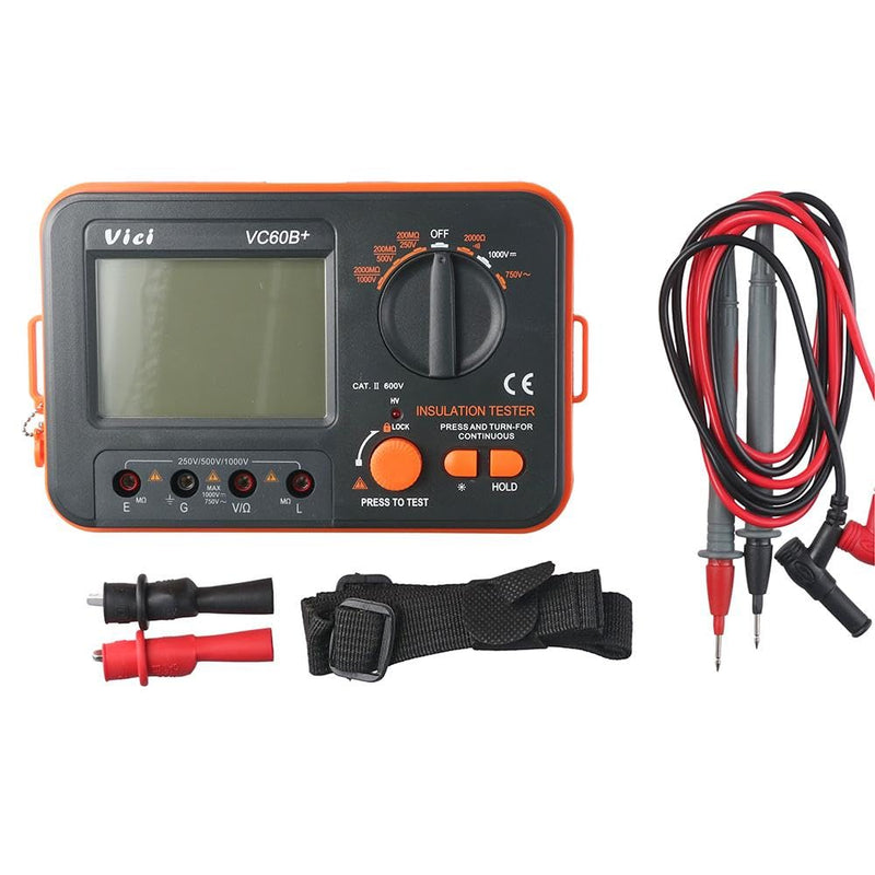 [Australia - AusPower] - Insulation Resistance Tester DCV Digital Insulation AC750V Resistance Tester Tester DC250/500/1000V VC60B+ 