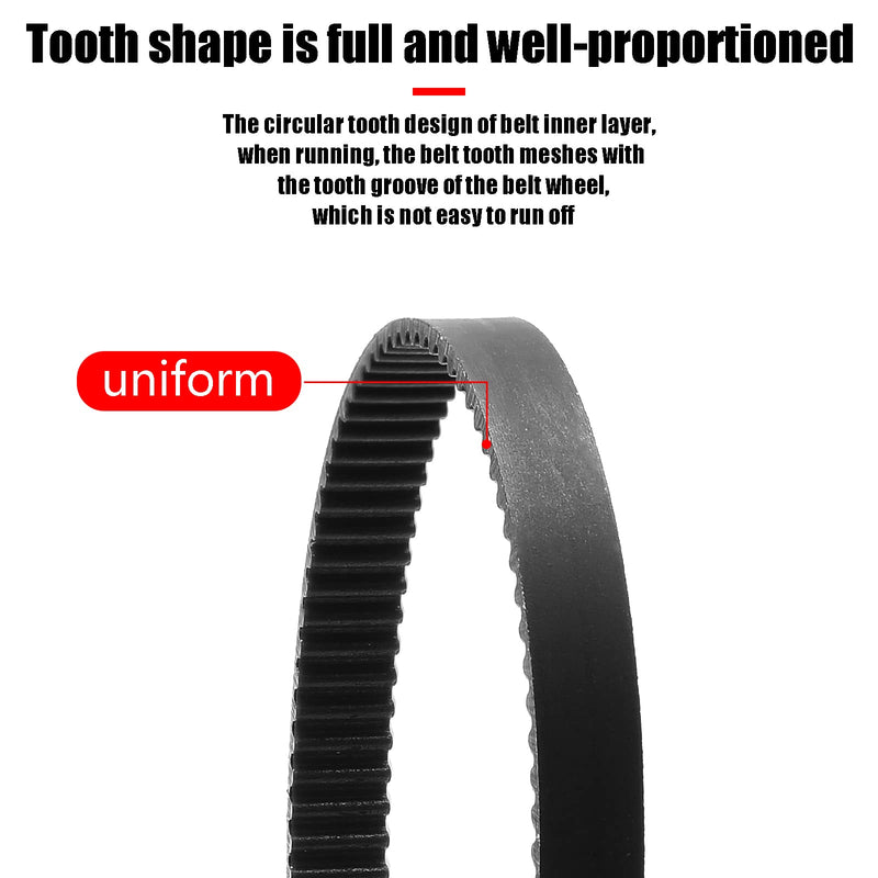 [Australia - AusPower] - GT2 Timing Belt 760mm Black Cogged Rubber Geared Belt 6mm Cog Drive Belt for 3D Printers (760-2GT-6) 