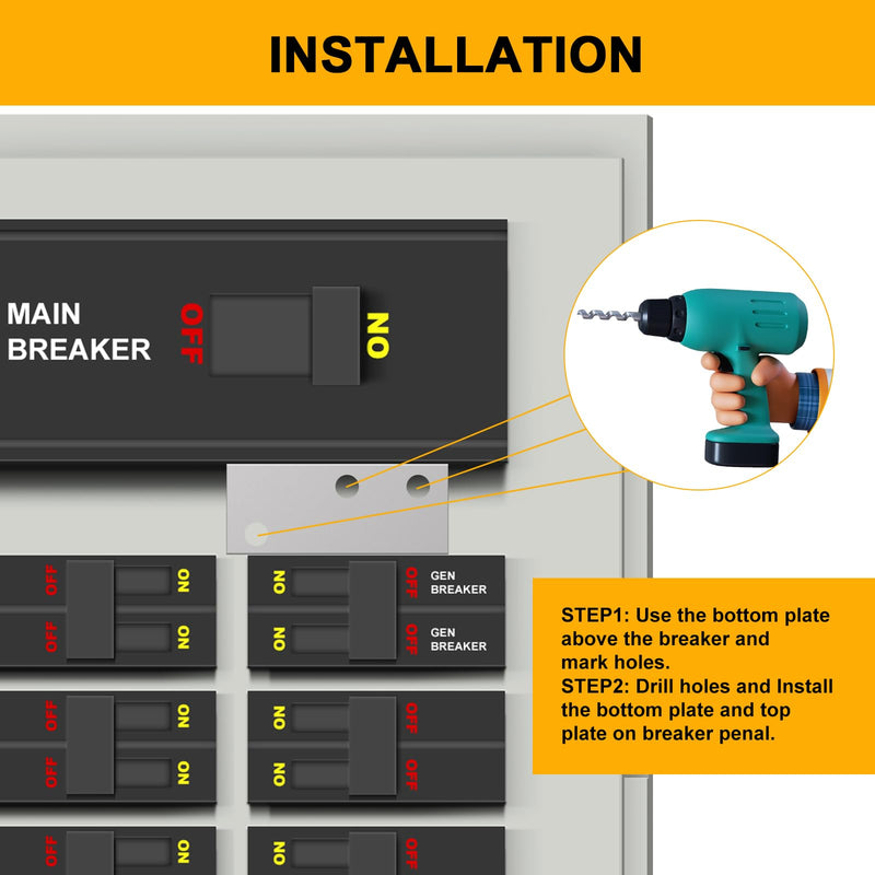[Australia - AusPower] - Generator Interlock Kit Compatible with Square D QO or Homeline 150 or 200 amp Panels.1 3/8 inches Spacing Between Main and Generator Breaker.Professional and Interlock Kit(1set) 1 