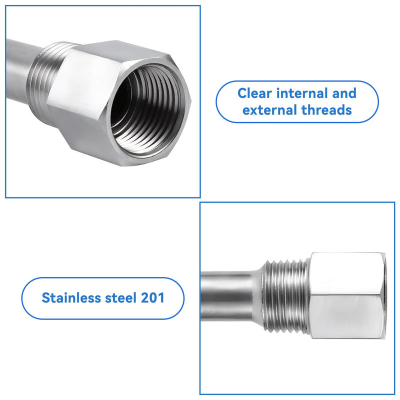 [Australia - AusPower] - Hapivida Temperature Sensor, Stainless Steel Thermowell with NPT Threads for Brewing and Cooking, 1/2 NPT Thermometer for Accurate Temperature Monitoring in Various Applications 