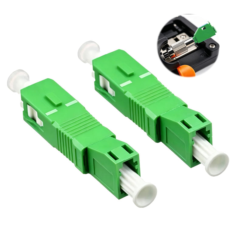 2 x Fibre Optic Adapter LC/APC Female to SC/APC, Male Singlemode 9/125um Simplex, Fibre Optic Connector for Reliable Interface Conversion, Compatible with Various Fibre Optic Cables