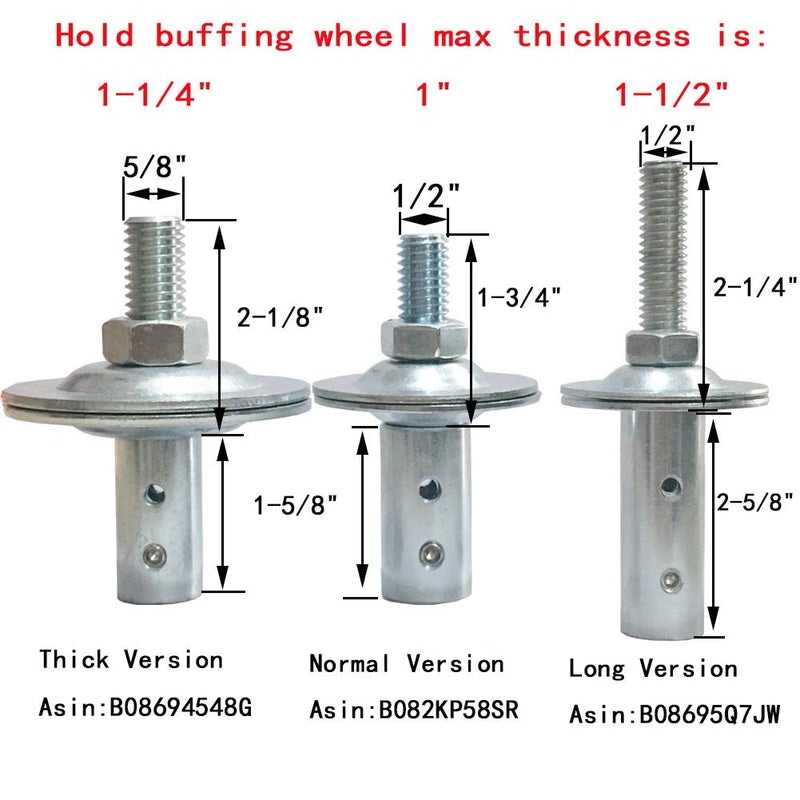 Shaft Arbor Extension 1/2" and 5/8"/ Motor Arbor Threaded Shaft Adapter Longer Version for Buffing Grinding Wheels/For Bench Grinder - Right 1 Pack 1/2" and 5/8"/-Longer Version