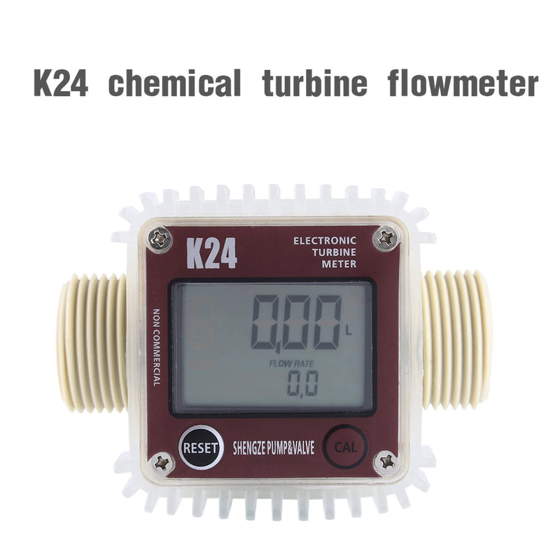 [Australia - AusPower] - Fuel Meter K24 Digital Fuel Flowmeter with LCD Display for Chemicals Liquid Water Red 