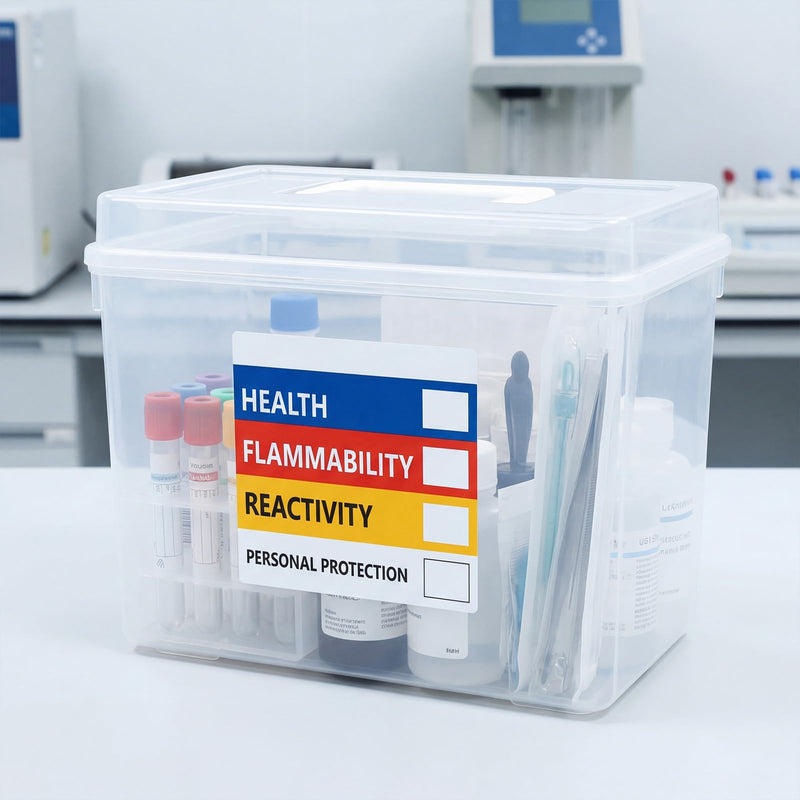 500 Pcs SDS Stickers for Chemical Safety Data, Hazardous Material Identification Label, 4" x 4" for Chemical Identifying Hazards Decals Himg Write in Labels 4" x 4"