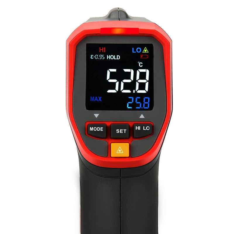 [Australia - AusPower] - UNI-T UT301A+ Infrared Thermometer, Not for Human, -25.6°F to 788°F (-32°C to 420°C) Non-Contact Digital Laser Temperature Gun with LCD Display, Red & Grey 