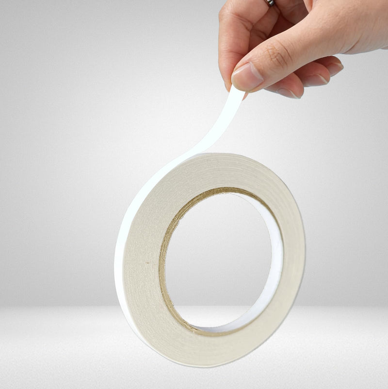 6mm Double Sided Tape White 4 Rolls (Total Length 133 Yards), 1/4 Inch Strong Adhesive Sticky Wrap Tape for Crafts Gift Wrapping Paper Card Making Home Office School Stationery 6mm (1/4inch)-4Pcs