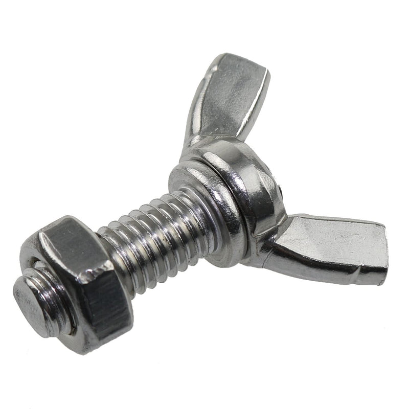 [Australia - AusPower] - MEETOOT 6pcs M8 1.25x20mm Stainless Steel Butterfly Screws with 6pcs Nuts Hand Tighten Toolless Adjust Bolt Butterfly Wing Head Thumb Screws 