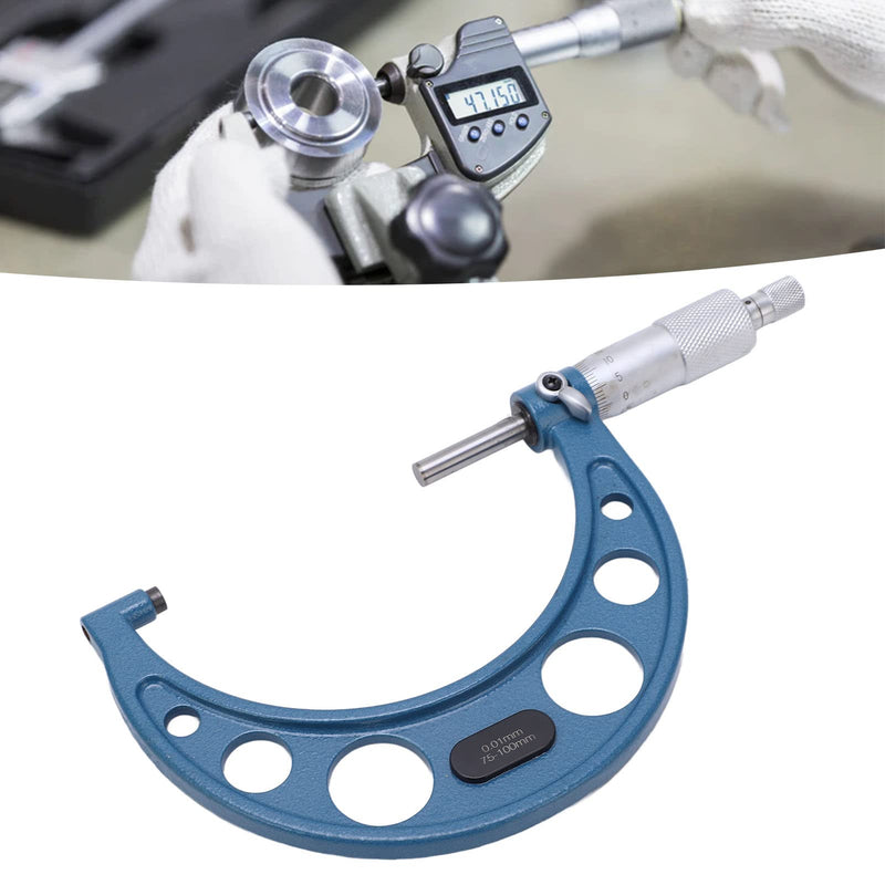 [Australia - AusPower] - Professional Premium External Micrometer Precision Tool for Machinists, 75-100 mm Measuring Range, 0.01 mm Pitch, Micrometer Stable Alloy Surface, Accurate Measurement 