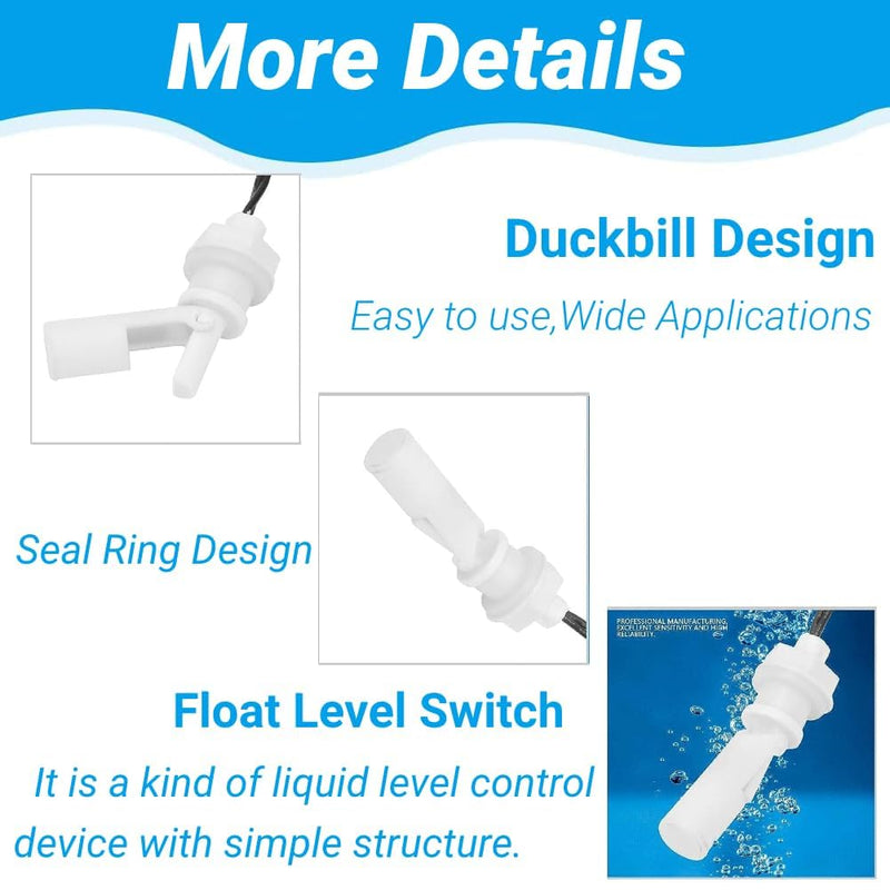 [Australia - AusPower] - Water Level Sensor, 2pcs Side Mount Tanks Horizontal Liquid Float Switch DC 110V for Aquariums Fish Tank Hydroponics Pool 
