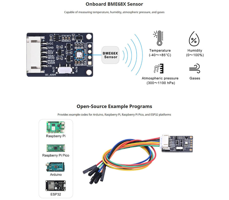[Australia - AusPower] - BME680 Environmental Sensor - Temperature Humidity Pressure Gas Sensor with SPI/I2C, High-Precision Air Quality Monitor for Arduino & Raspberry Pi 