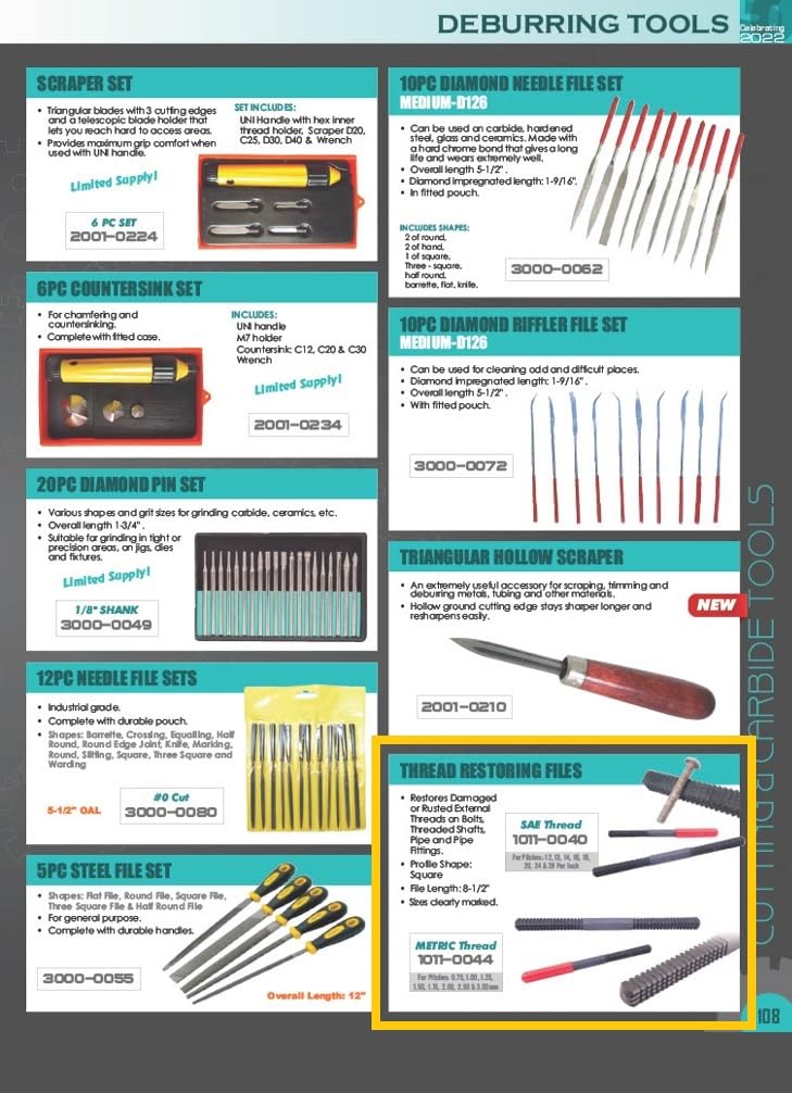 [Australia - AusPower] - HHIP 1011-0040 12-28 TPI SAE Thread Restoring File, 8-1/2 Length 