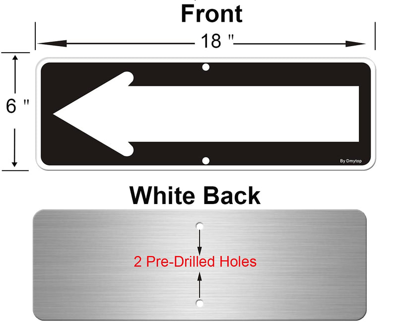 2 Pack Left Right Arrow Signs, Enter Only Arrow Road Sign, 18 x 6 Inches Reflective Rust Free Aluminum, UV Protected,Black for Street Road Black - 2 Pack