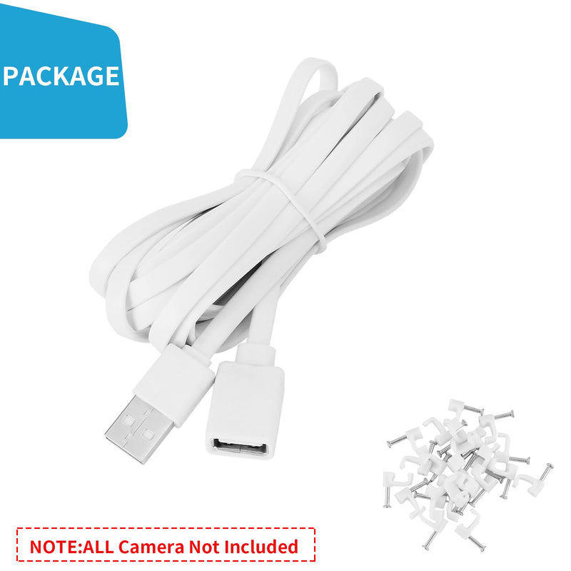 [Australia - AusPower] - 20Ft/6M USB Extension Cable Compatible with WYZE Cam V3/V4/V2,Wyze Cam OG, WYZE Cam Pan V3/V3 Pro/ V2, IPX7 Waterproof Extension Charging Cable Power Your WYZE Cam Continuously - White 1 