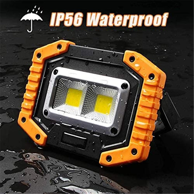 [Australia - AusPower] - OTYTY LED Work Light Rechargeable, 30W 1500LM Battery Powered Portable Flood Lights with Magnetic Base, 4200mAh Battery for Camping Outdoor Car Repairs Job Site Lighting 2 Pack Yellow 2PCS 