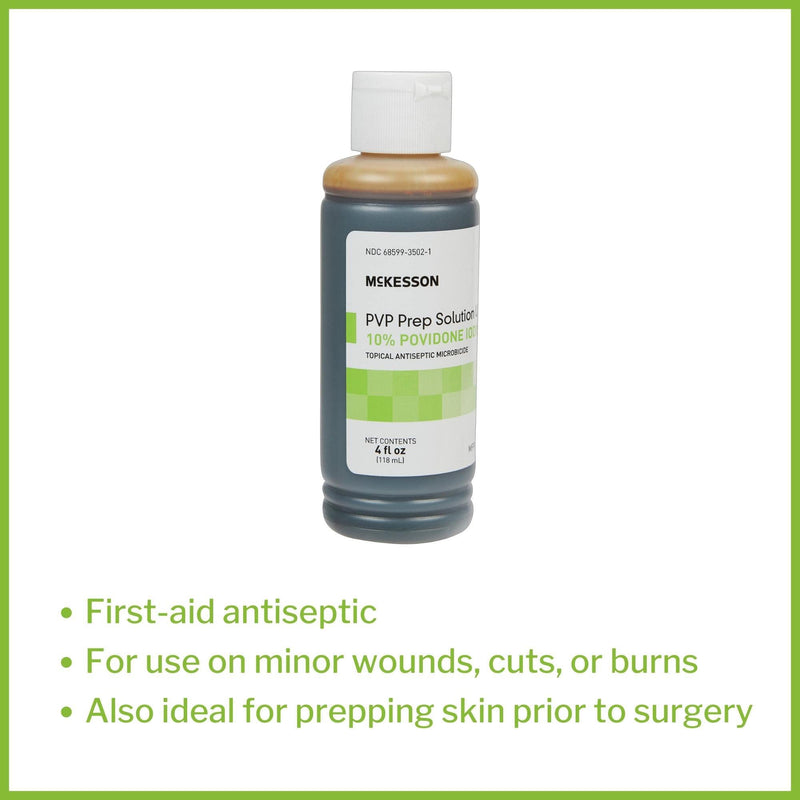 McKesson PVP Prep Solution USP, 10% Povidone-Iodine, 4 oz, 1 Count 4 Fl Oz (Pack of 1)