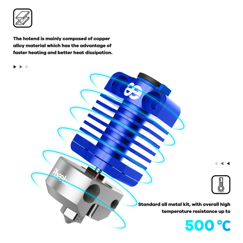 All Metal Dragonfly HOTEND BMS Phaetus Ender 3 Upgraded Hot End Printhead | Bimetal Heatbreak Plated Copper Nozzle, Heater Block for Upgrade CR10 Ender 3s Ender 3 Pro V2 CR-10 Ender 5 Pro 3D Printer