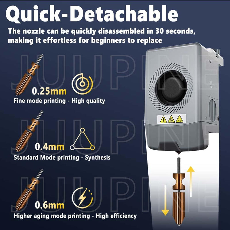 New Upgraded 0.25MM&0.4MM&0.6MM Hotend Kit for Flashforge AD5X Nozzle, All Metal 3s Quick-Detachable Nozzle kit,HTR 550°C Hardened Steel Nozzle,32mm³/s High Flow,600mm/s High-Speed AD5X Parts