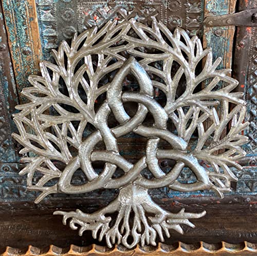 It's Cactus Celtic Trinity Knot Symbol, Family Tree of Life, Wall Hangings, Home Decor, Interior and Exterior Display, 13.75 Inches Round, Fair Trade Haitian Sculpture