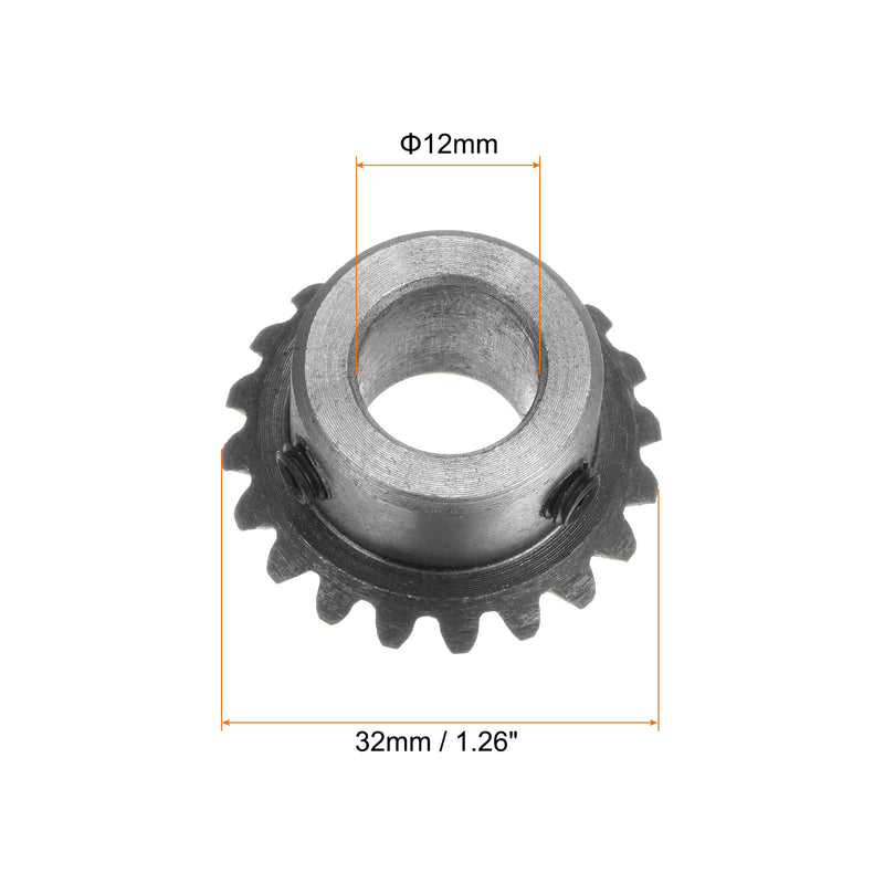 [Australia - AusPower] - 2pcs Bevel Gear 1.5M 20 Teeth 12mm Shaft Hole 1:1 Tapered Bevel Pinion Gear 45# Steel 1.5 Module 90 Degree Steering Gear with M5 Fixing Hole, for Hardware Mechanical Rotation 12 mm 