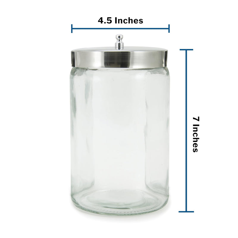 [Australia - AusPower] - McKesson Sundry Glass Jar, Stainless Steel Lid, Unlabeled, 4 1/4 in x 7 in, 1 Count 