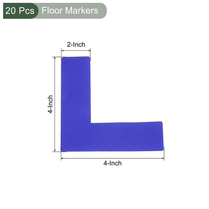 YOKIVE 20 Pcs 5S Location Marking Corner, L Shaped Floor Markers Strikers | Durable for Office Table, Desk, Floor, Steps (Blue, 2x2x0.8-inch)