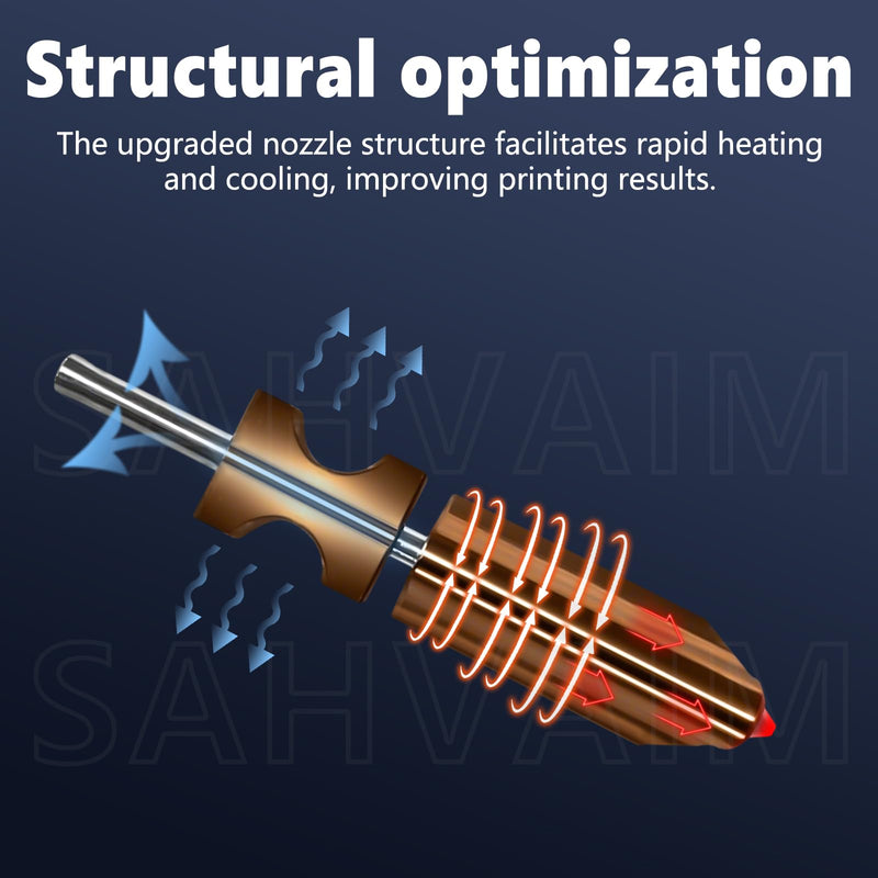 Original Upgraded 0.25/0.4/0.6mm Integrated Adventurer 5X Nozzle for Flashforge AD5X 3D Printer Extruder Hotend Heating Block Part,Fast Installation Print Head,Balanced Speed & Precision,Rapid Heating
