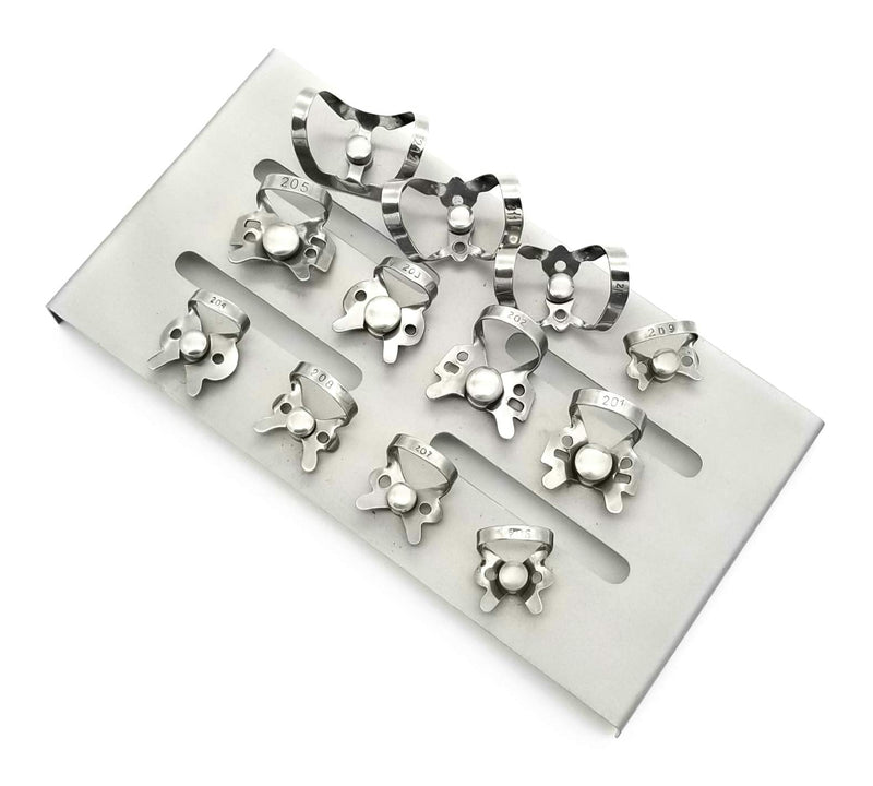 [Australia - AusPower] - ARTMAN INSTRUMENTS Rubber Dam Clamps Set of 12 with Autoclavable Organizer Stand Rack – Dental Isolation Tools for Professional Use 