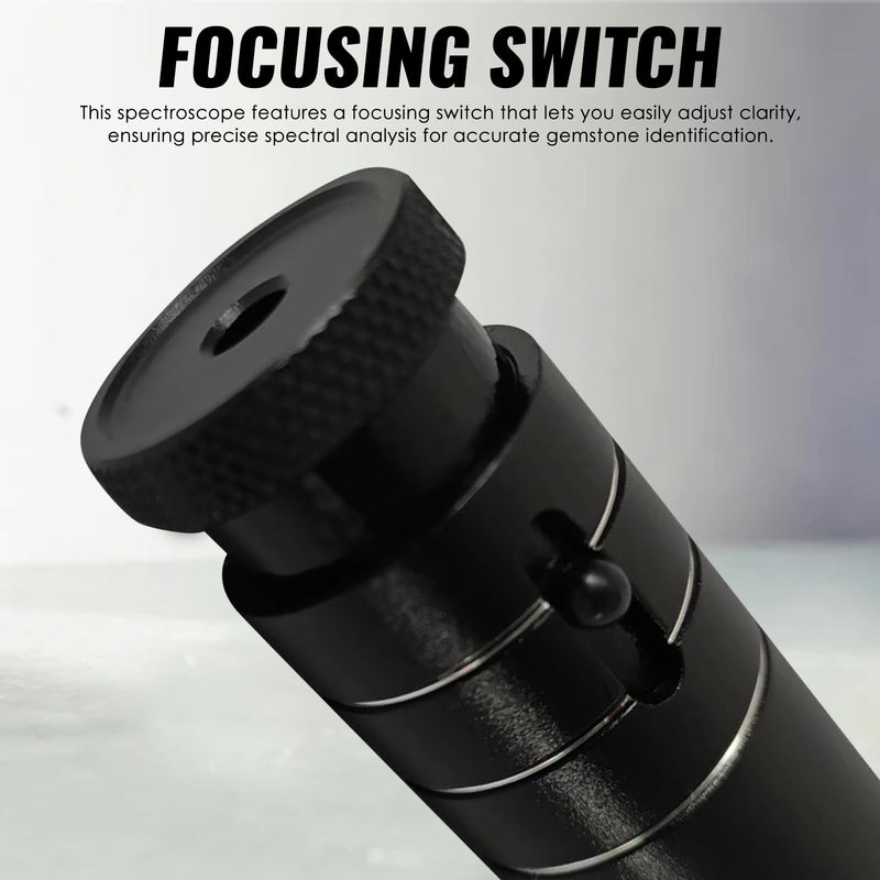 [Australia - AusPower] - Prism Spectroscope Focusing Gem Spectroscope Gemstone Identification – Adjustable Focus, Optical Glass, Aluminum Body, 400-700nm Range for Gemologists Jewelers Gem Testing Tool 