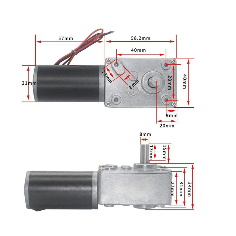 [Australia - AusPower] - DC High Torsion Speed Reduce Electric Motor Reversible Gear Motor 8mm Shaft (12V 10RPM) 12V 10RPM 