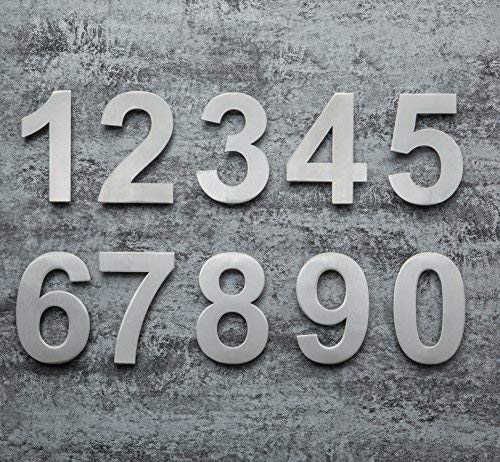 QT Modern House Number - LARGE 8 Inch - Brushed Stainless Steel (Number 1 One), Floating Appearance, Easy to install and made of solid 304 Number - 1