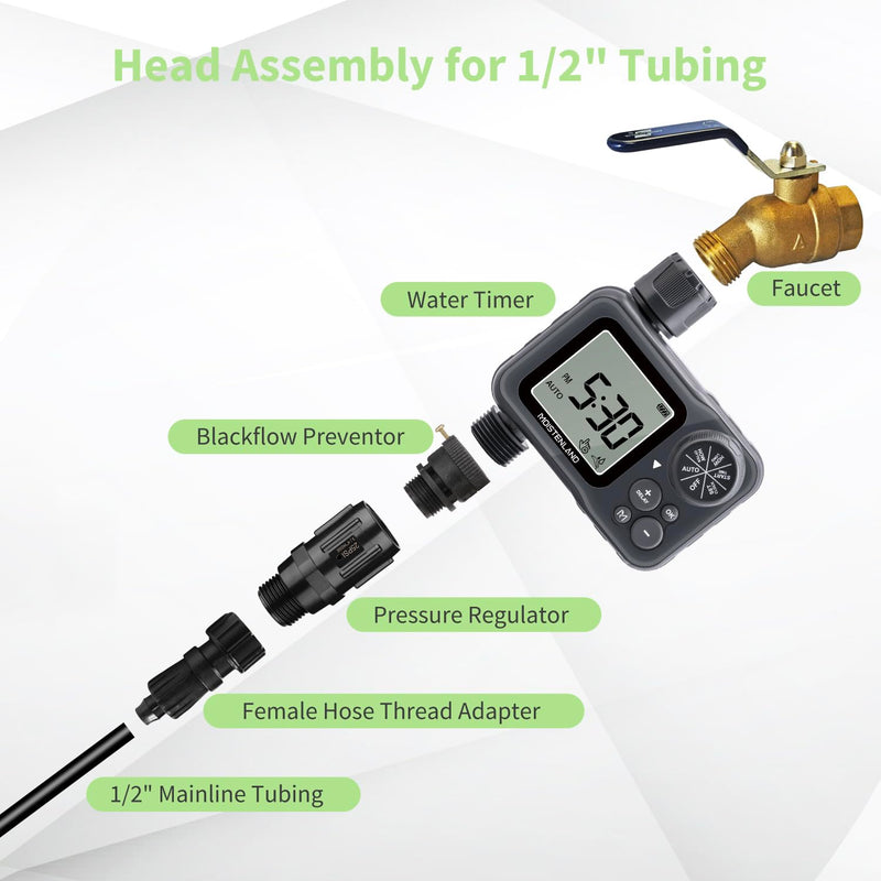 [Australia - AusPower] - Moistenland [2023 Upgraded] Pressure Regulator 25 PSI, 3/4" FHT × 3/4“ MHT, Acrylonitrile Butadiene Styrene, Pressure Reducer Low Flow Valve, Great for Drip Irrigation System (2 Pack) 