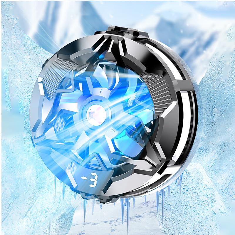 [Australia - AusPower] - Portable Magnetic Phone Cooler, Semiconductor Cooling Fan with RGB Lights, Removable Grip, Ideal for Gaming Phones, PS5, Mobile Gaming, Tiktok Live Streaming & Outdoor Vlogging X103 