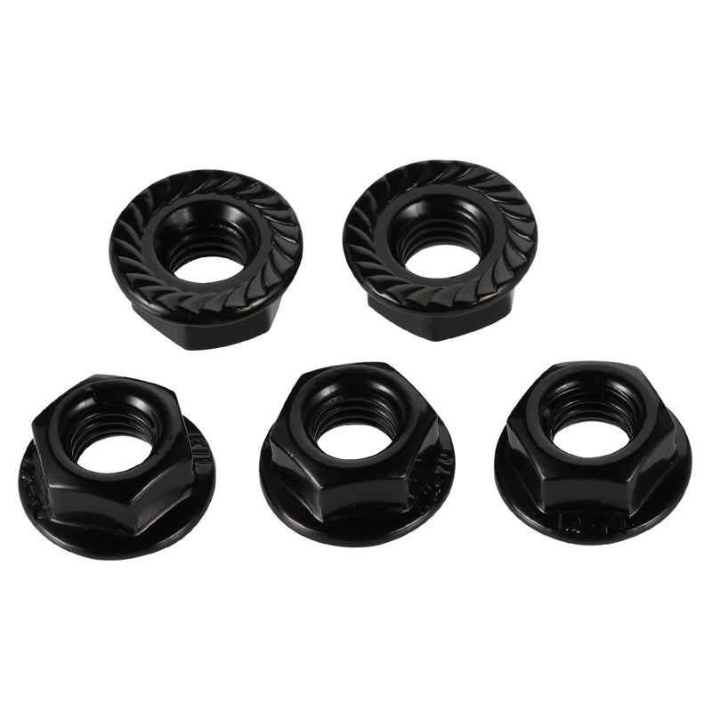 [Australia - AusPower] - M6-1.0 Serrated Flange Hex Nuts Flanged Locknuts, 304 Stainless Steel 18-8, Black Finish, 25PCS 25 M6-1.0 