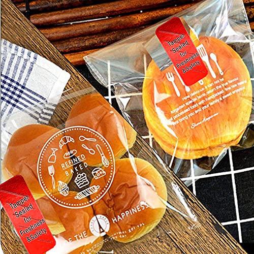 Remarkable Tamper-Evident Food Sealed for Freshness and Safety Stickers,0.5 x 1.5 Inch Tamper Proof Sealed for Freshness Stickers Help Increase Security During Delivery (500 Pcs) (red)