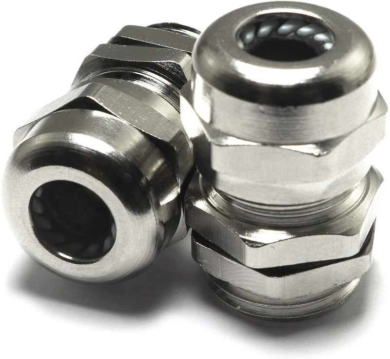 [Australia - AusPower] - 5PCS PG9 4-8mm Wire Range Metal Waterproof Connector Fastener Locknut Stuffing Cable Gland 