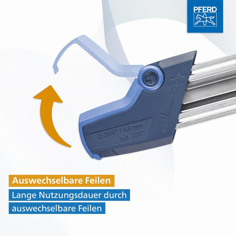 [Australia - AusPower] - PFERD CHAIN SHARP CS-X 17301 11098048 Chainsaw Sharpener, File Diameter 4.8 mm, Sharpens the Saw Teeth and Adjusts the Depth Gauge in One Operation Feilen ⌀ 4,8 mm 