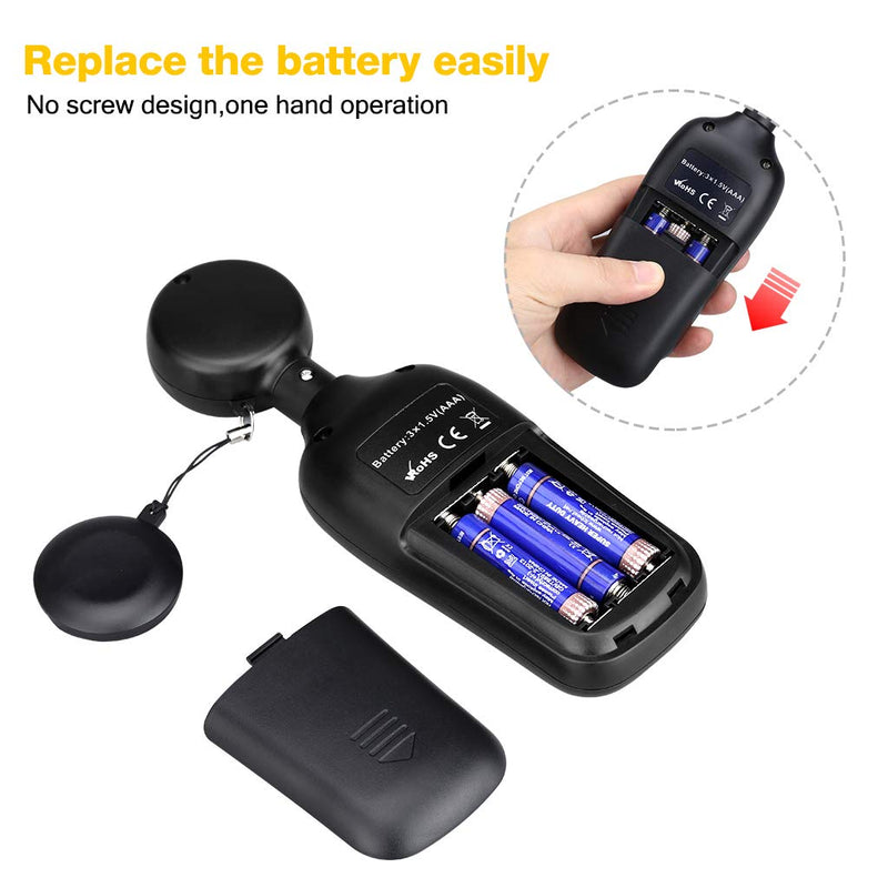 [Australia - AusPower] - Light Meter Digital Illuminance Meter Handheld Ambient Temperature Measurer, Range up to 200,000 Lux, Luxmeter with 4 Digit Color LCD Screen 