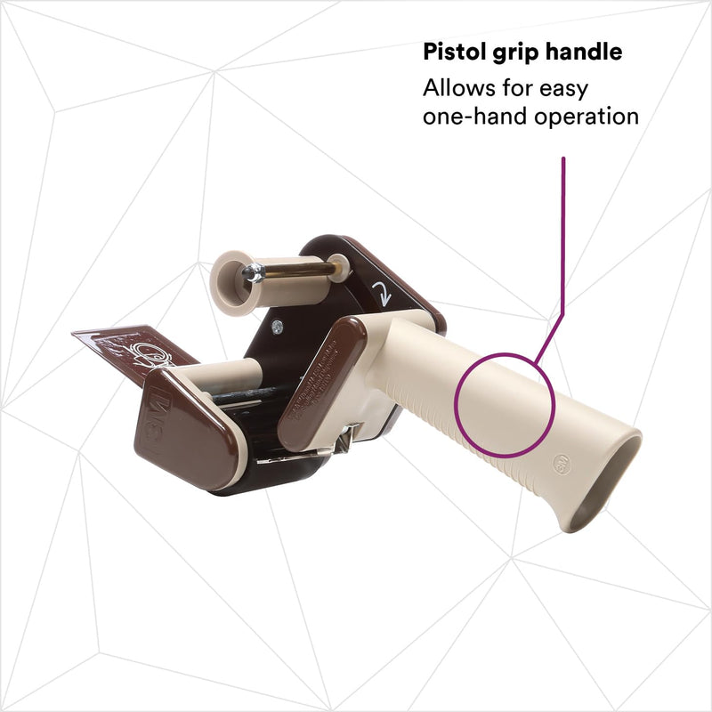 3M Scotch Low Noise Tape Dispenser H150 for Quiet or Recurrent Use, Pistol Grip Design, High-Impact Resistant, 2 in,Gray 2 inches