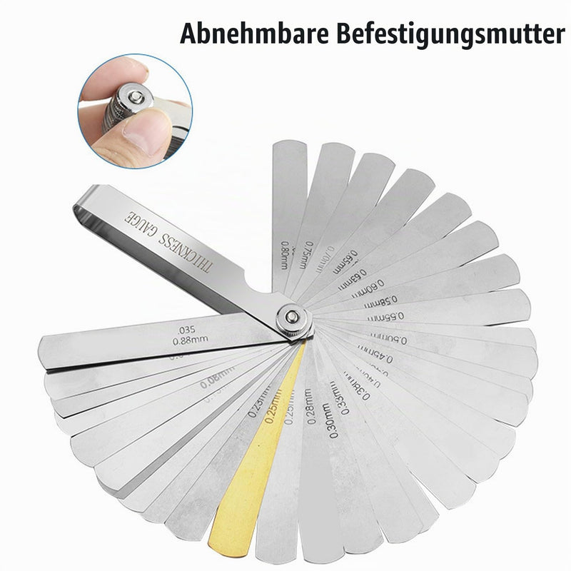 32 Blades Feeler Gauge Made of Stainless Steel, Thread Gauge, Feeler Gauge, Valve Game, Radius Gauge, Measuring Gauge, Foldable Imperial Tool for Precise Measurement, Feeler Gauge, Measuring Tool for