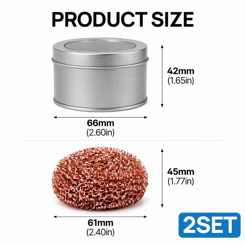 2 x Soldering Tip Cleaner, Soldering Tip Cleaning Wire, Soldering Cleaning for Soldering Irons, Soldering Tips Reactivator Cleaner, Soldering Sponge Cleaner for Effective Cleaning of Soldering Tips