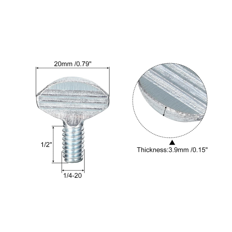 [Australia - AusPower] - uxcell 1/4-20 x 1/2" Thumb Screws, 10pcs Carbon Steel Fully Thread Galvanized Finger Tight Racket Screw 1/4-20 x 1/2" 10 