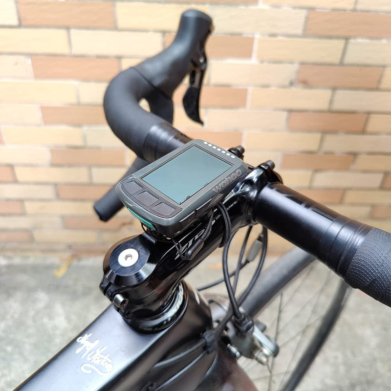 [Australia - AusPower] - Out Front Bike Stem Mount for Garmin Edge Wahoo Elemnt Bryton Rider Stages Dash Hammerhead Karoo Road Mountian Adjustable Handlebar Mount (Black) Black with stem cap 