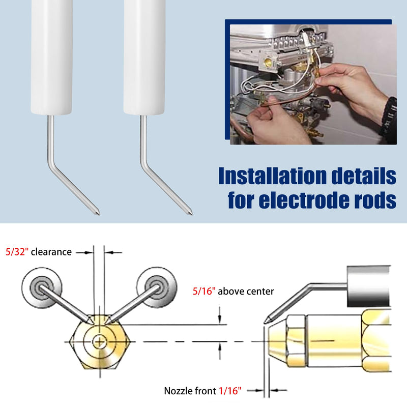 [Australia - AusPower] - 5780 Electrode Insulator Assembly for Beckett Oil Burner Electrode Kit - 2 PCS 